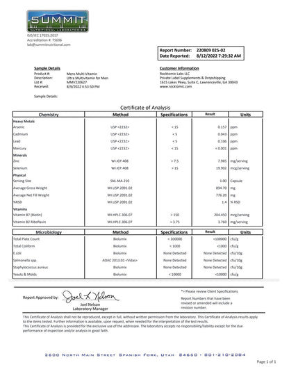 Ultra Multivitamin for Men 60 Day Supply