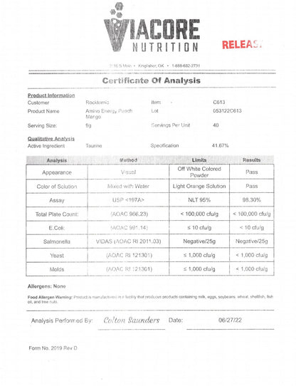 ENERGIZED AMINOS BLEND (PEACH MANGO)