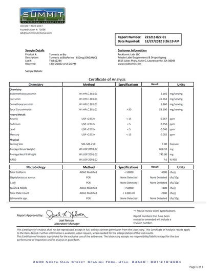 TURMERIC w/BIOPERINE